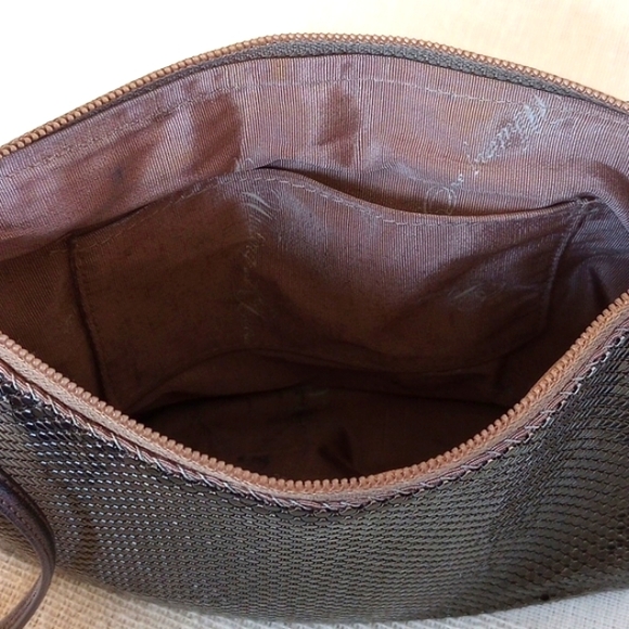 Vintage Whiting & Davis Bronze Mesh and Leather Crossbody/Shoulder Bag - Picture 11 of 15